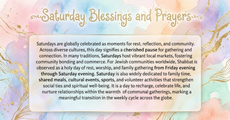 Saturday blessings and prayers