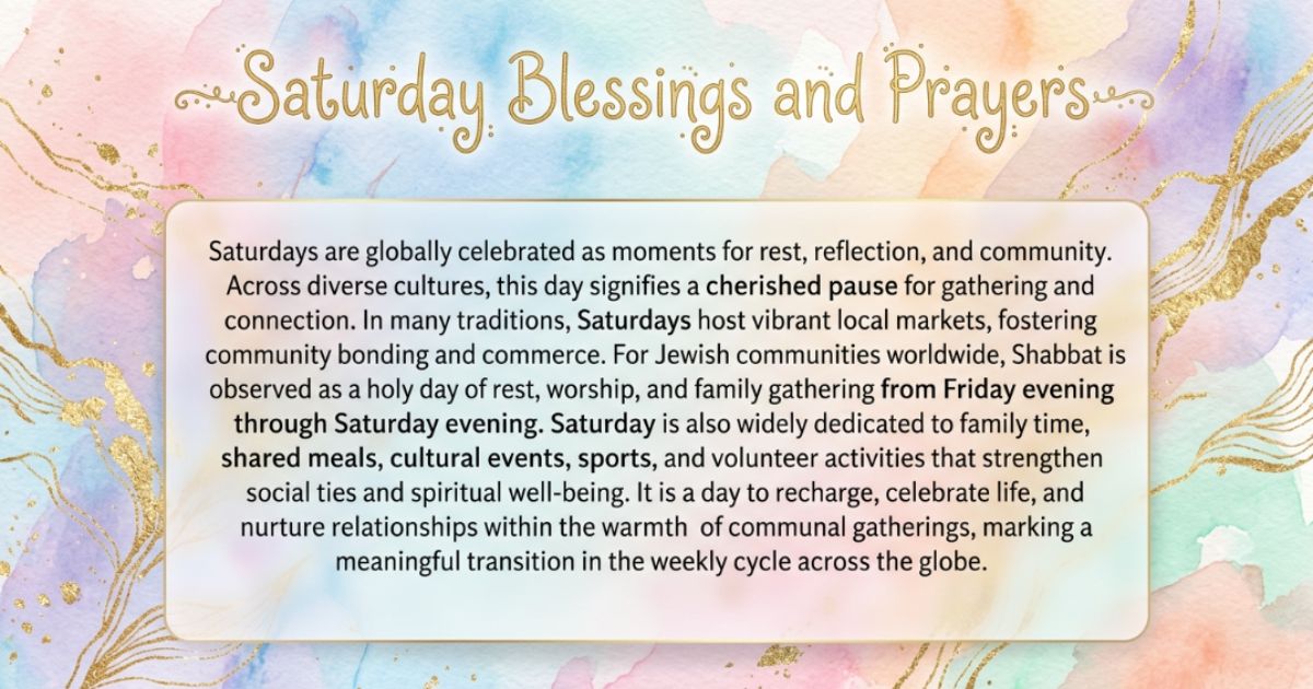 Saturday blessings and prayers