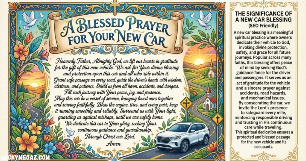 Beautiful Blessing For A Car with Prayer for New Car Blessing