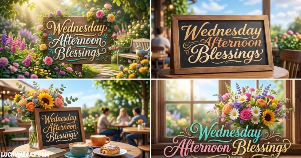 Beautiful Wednesday Afternoon Blessings greeting image with warm and cheerful wishes