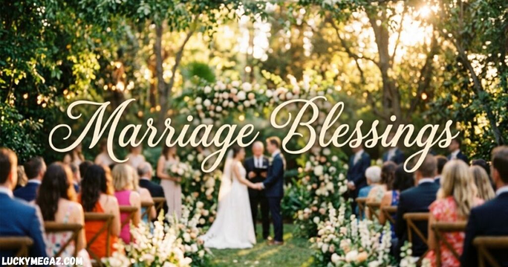 Marriage blessings for friends and loved ones during a beautiful outdoor wedding ceremony