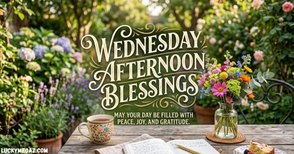 Wednesday Afternoon Blessings prayer image with faith, hope, and peaceful background