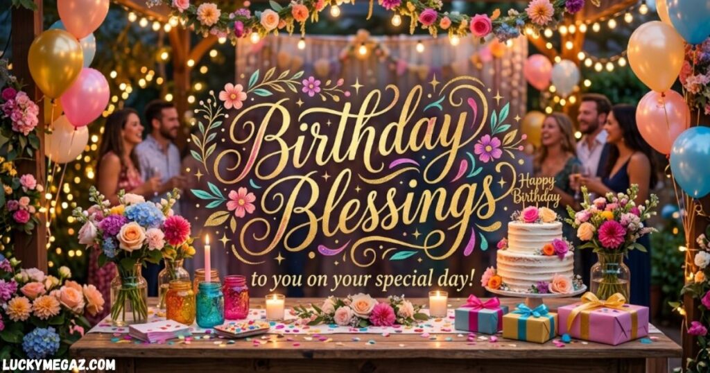 Birthday Blessings image with heartfelt birthday prayer and blessing message