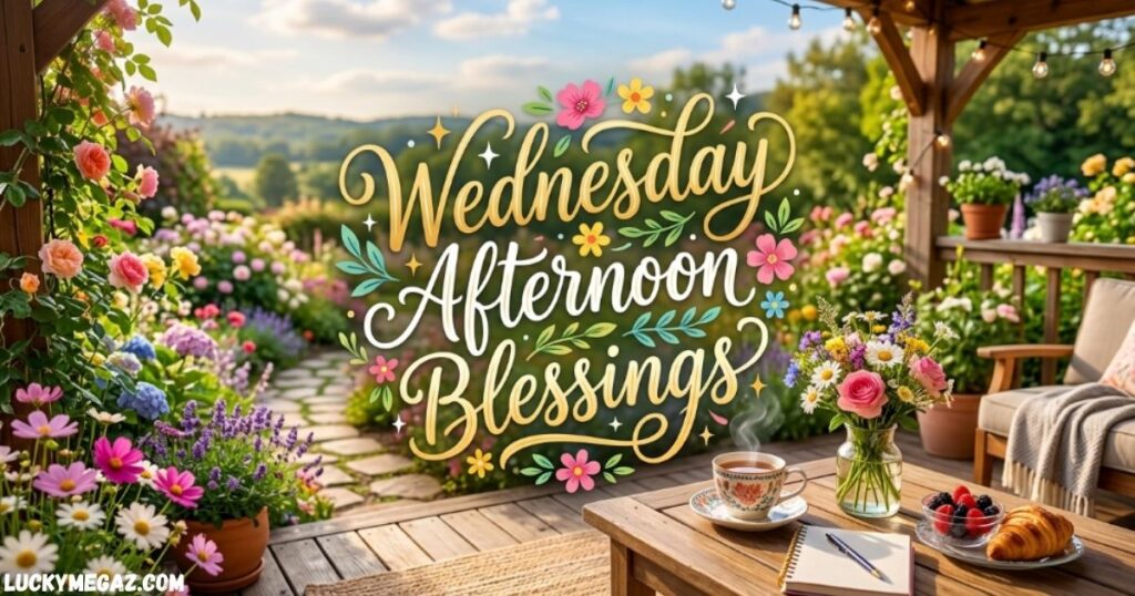 Wednesday Afternoon Blessings for friends with heartfelt midday wishes and beautiful flowers