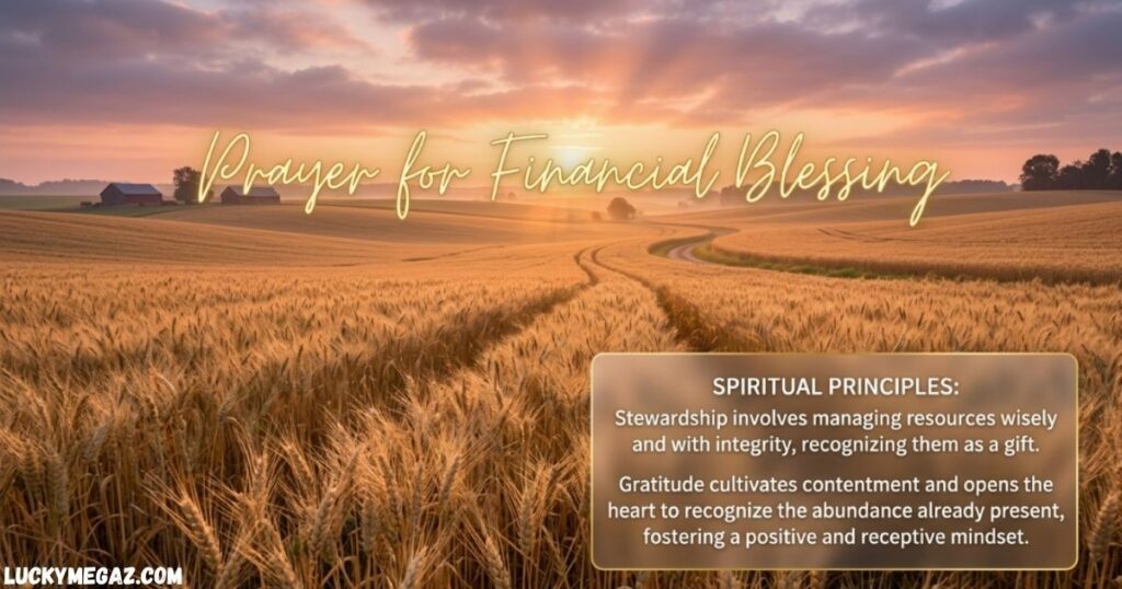 Prayer for Financial Blessing over a peaceful sunrise field