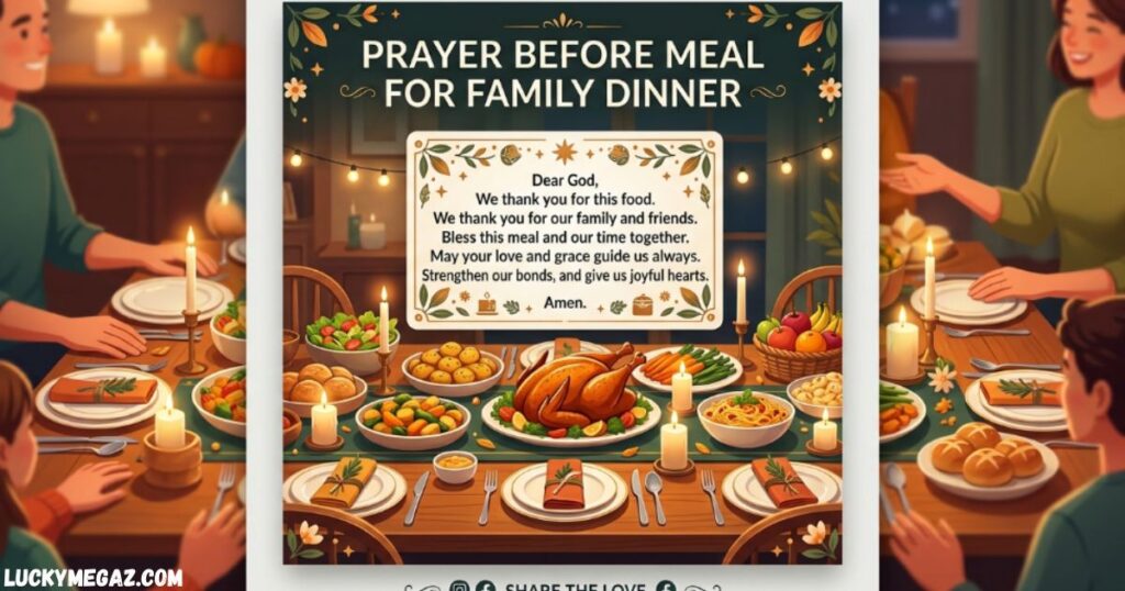 Prayer Before Meal For Family Dinner with meal of dinner