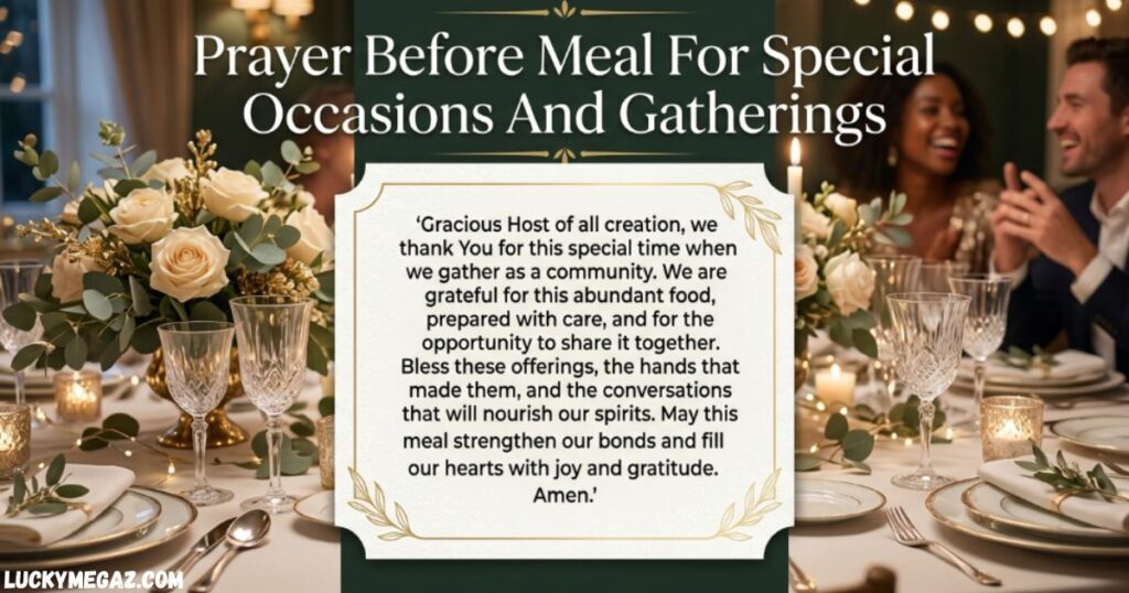 Prayer Before Meal For Special Occasions And Gatherings with beautiful meal