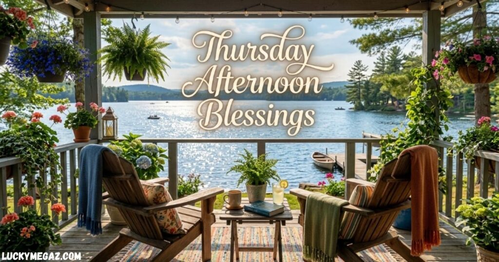 Sweet Thursday Afternoon Blessings image with good afternoon wishes and floral design