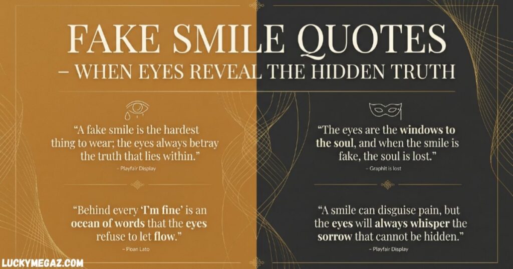 Fake Smile Quotes – When Eyes Reveal the Hidden Truth with Smile Behind Pain Quotes