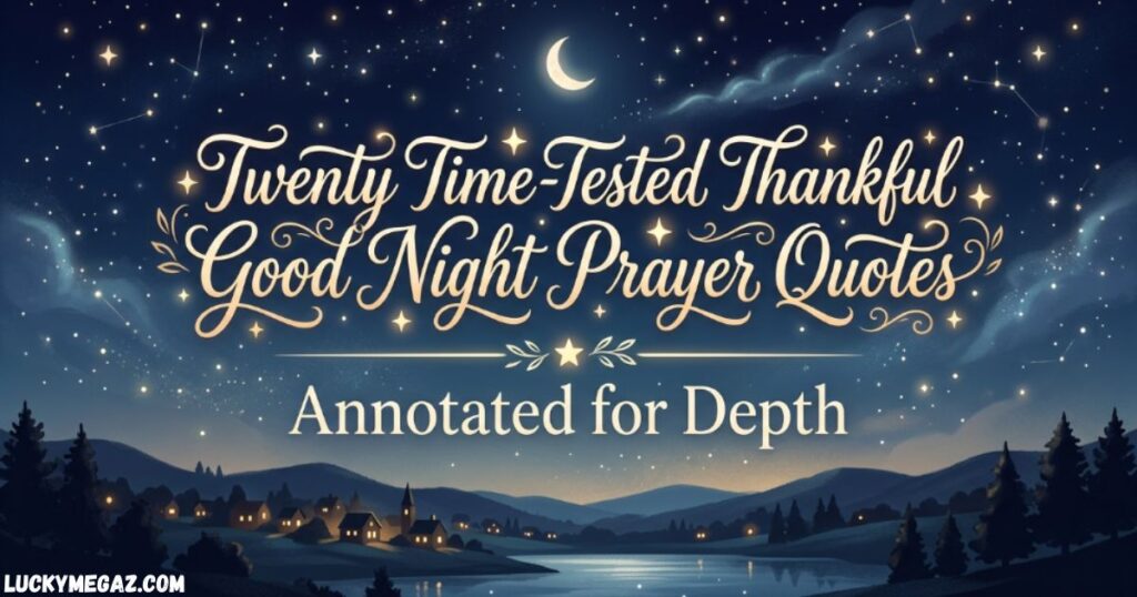 Twenty Time-Tested Thankful Good Night Prayer Quotes Annotated for Depth with depth of blessed night